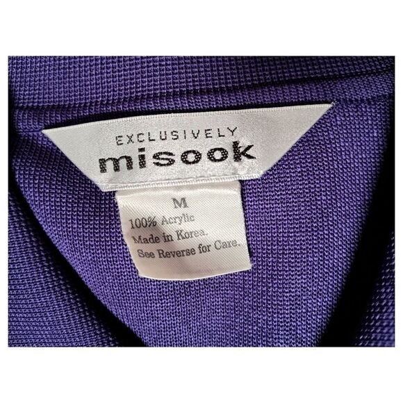 Misook Jacket M Womens Purple Exclusively Basic Cardigan Unlined Zip Solid Full - Picture 3 of 3